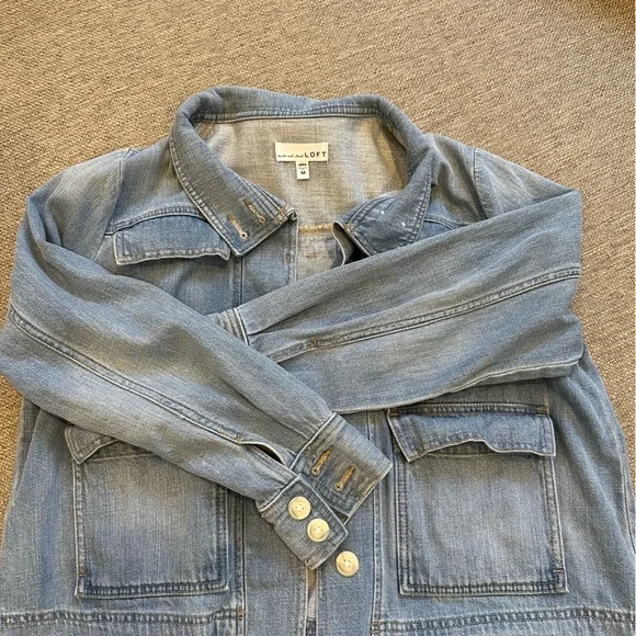 LOFT Classic Blue Denim Jacket - Picture 2 of 3